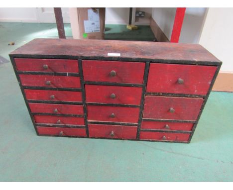 A workshop multi-drawer unit containing of model engineering tools and fixings