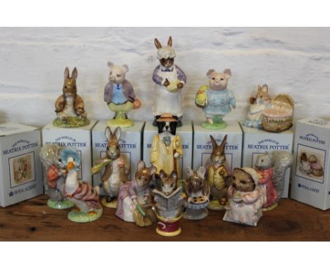 A collection of Beatrix Potter figures, to include; Royal Albert Timmy Tiptoes, Little Pig Robinson, Appley Dapply, Tailor of