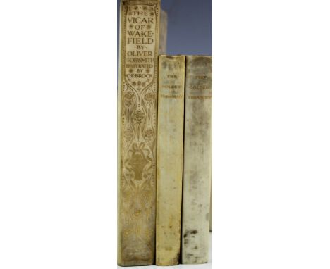 BROCK (C), illus, THE VICAR OF WAKEFIELD, plates, deluxe full vellum with gilt detailing, 1904; PALGRAVE (F), THE GOLDEN TREA