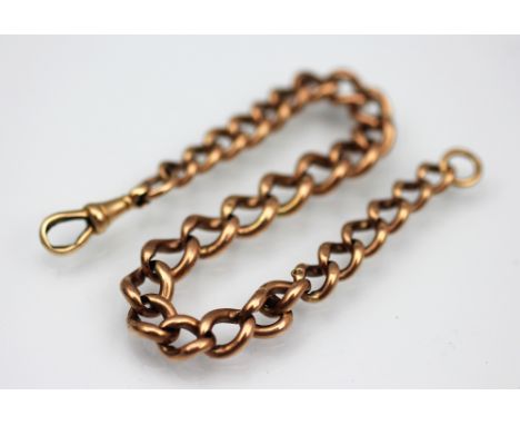 A 9ct yellow gold graduated curb link chain, with swivel clasp, 23cm long, weight 30gms
