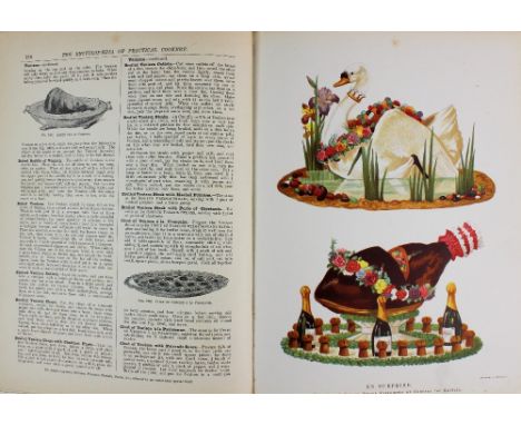 GARRETT (T), THE ENCYCLOPAEDIA OF PRACTICAL COOKERY, eight vols, with colour and black and white plates, bright red cloth wit
