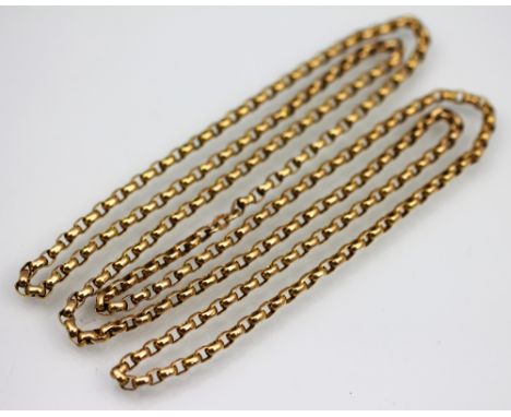 A 9ct yellow gold Belcher link chain, gross weight 18.7gms, 101cm long overall