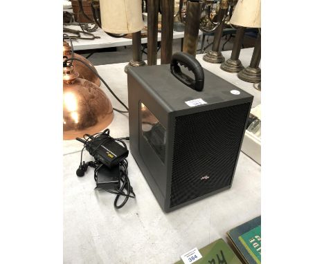 A SOUND PLUS 'TR AMP' - 5T80 PA / SPEAKER SYSTEM, WORKING ORDER WITH CABLES AND MICROPHONE 