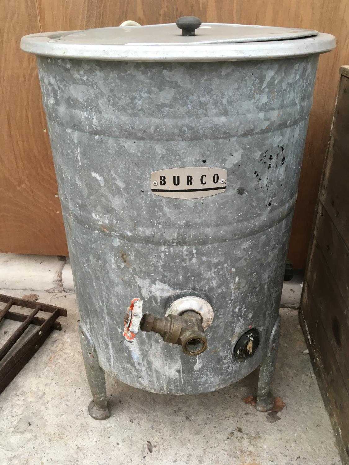 A VINTAGE GALVANISED BURCO BOILER