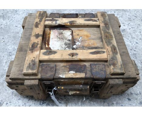 A 1958 RADWAY GREEN WOODEN AMMUNITION CASE / BOX 
