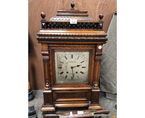 A GOOD QUALITY CARVED MAHOGANY 'ELKINGTON &amp; CO' BRACKET CLOCK 