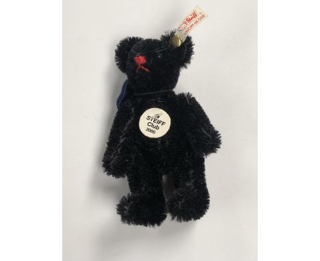 A MINIATURE 'STEIFF' 2000 BLACK TEDDY BEAR 