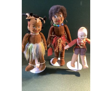 Chad Valley antique cloth dolls 1930s to include a Velvet 1930 Carolina &nbsp;chad valley, a Merrythought 8&rdquo; applied ea