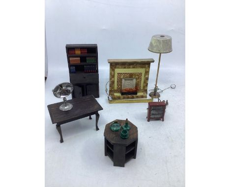 Antique rare dolls house 1930s Bassett Lowke dolls house furniture manufactured by Andreas Fortner ( anfoe Germany) in German