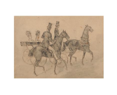 CONSTANTIN GUYS (FRENCH 1802-1892)
La Rencontre
Pen and ink and wash on grey paper
19.5 x 27.3cm (7 1/4 x 10 1/4in)
Provenanc