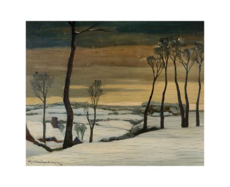 KAREL VAN LERBERGHE (BELGIAN 1893-1953) 
Winter scene
Signed k van Lerberghe&nbsp;(lower left) 
Oil on board
35cm x 45cm (13 