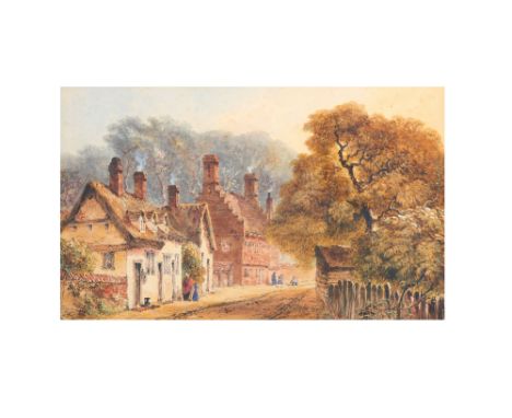 JOSEPH MURRAY INCE&nbsp;(BRITISH 1806–1859)
A country village street with a Dutch Gabled Cottage;&nbsp;A Village Street with 
