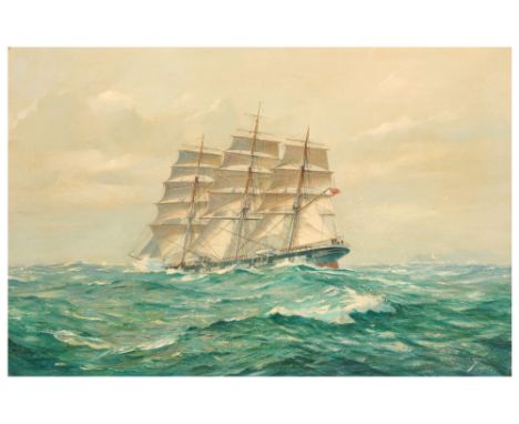 DEREK G. M. GARDNER (BRITISH 1914-2007)
A three masted square rigger off the coast
Signed and dated&nbsp;D.G.M. GARDNER/1964 