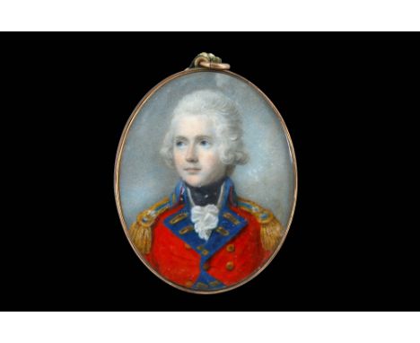 ATTRIBUTED TO CHARLES ROBERTSON (IRISH circa 1760-1821)
A fine double sided portrait miniature depicting an Officer and a Lad