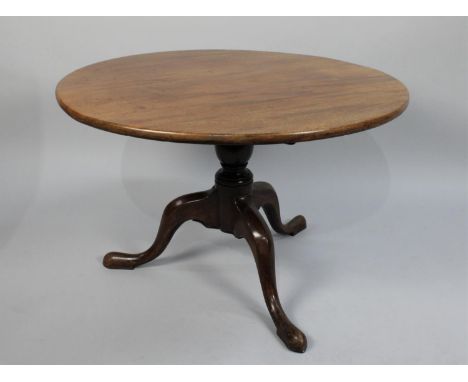 A 19th Century Mahogany Snap Top Top Tripod Table, now Cut Down to Repurpose as Coffee Table, 80cm Diameter 