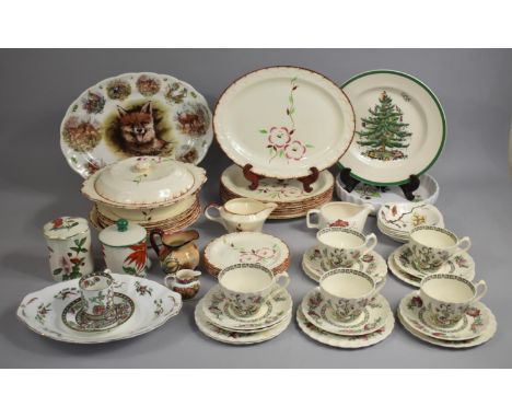 A Collection of Various Ceramics to Comprise Indian Tree, Part Dinner Service, Spode Christmas Tree Plate etc 