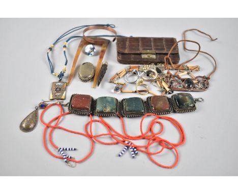 A Collection of Various Far Eastern Jewellery to Comprise Silver and White Metal Pendants, Sectional Bracelet, Earrings etc T