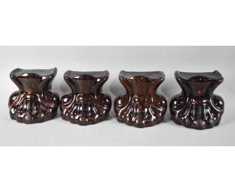 A Set of Four Treacle Glazed Georgian Sash Window Stops 