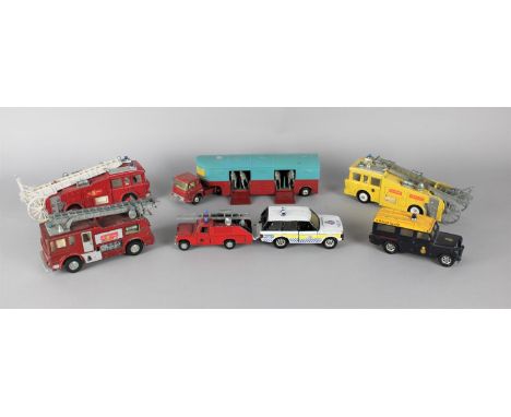A Collection of Dinky and Corgi Diecasts to Include Fire Engines, Horse Transporter, Police and Coastguard Vehicles, All Payw