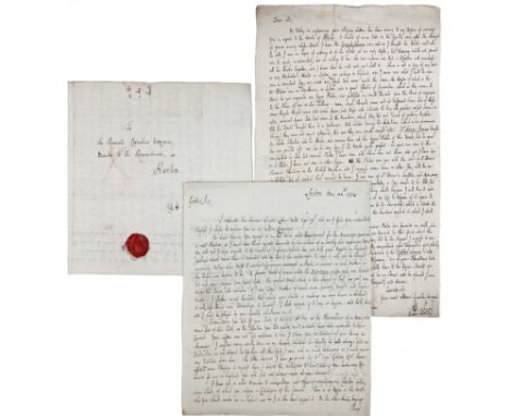 BAKER, Henry (1698-1774). 3 letters in English to Cornelius Nozeman (1720-1786), London, 20 May 1754, 15 Sept. 1756 and 10 No