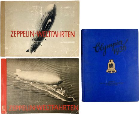 ZEPPELIN -- ZEPPELIN-WELTFAHRTEN (I) &amp; II. (Dresden, 1933-34). 2 vols. W. 265 and 156 tipped in b&amp;w photogr., resp. 4