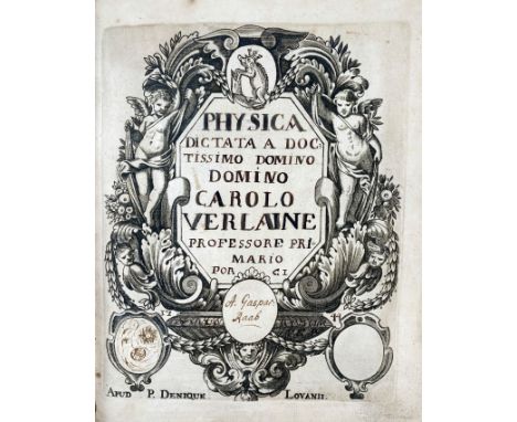 RAAB, Antonius Gaspar (Rutger) (1726-??). "PHYSICA dictata a doctissimo domino domino (!) Carolo Verlaine professore primario