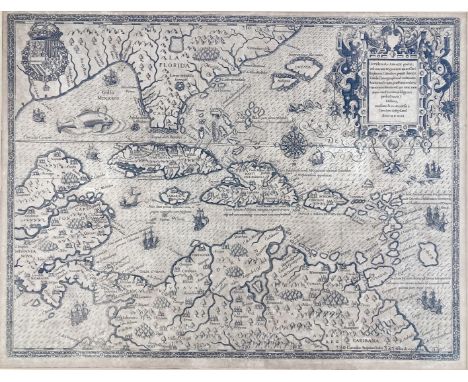 WEST INDIES -- "OCCIDENTALIS AMERICAE PARTIS, vel, earum Regionum quas Christophorus Columbus primu[m] detexit (…)". (Frankfu