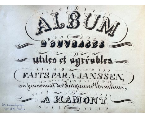 NEEDLEWORK -- "ALBUM D'OUVRAGES UTILS ET AGRÉABLES FAITS par A. Janssen au Pensionnat des Religieuses d'Ursulines a Hamont[-A