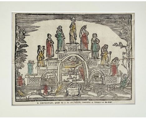 CATCHPENNY PRINTS -- STEPS OF AGE -- "DES MENSCHEN OP EN ONDERGANG". Deventer, J.H. de Lange, (c. 1800). Catchpenny print con