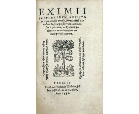 PSALMS -- BONADUS, F. Eximii prophetarum antistitis regia Davidis oracula. (…) ad Psalmoru(m) seriem centum quinquaginta nume
