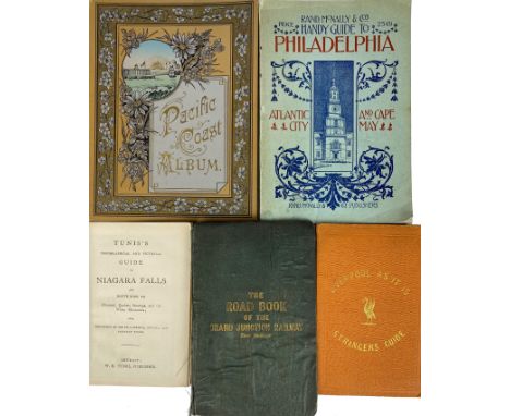 PACIFIC COAST ALBUM. Published by C.P. Heininger, (c. 1890). Leporello album w. 24 pp. w. illustr. Or. pictorial cl. -- THE S