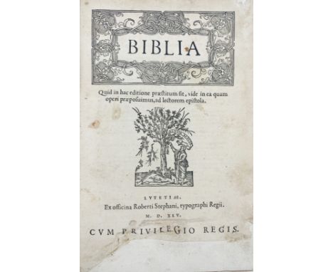 BIBLES -- BIBLIA LATINA -- BIBLIA quid in hac editione præstitum sit, vide in ea quam operi præposuimus, ad lectorem epistola