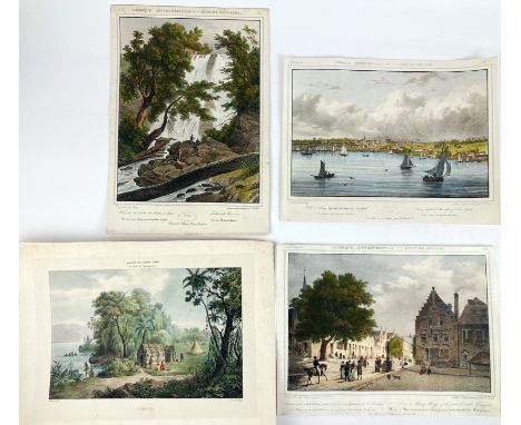 NORTH AMERICA -- "VILLE D'ALBANY, Capitale de l'état de New-York" - "INTÉRIEUR DE LA VILLE D'ALBANY, maison de l'ancien Gouve