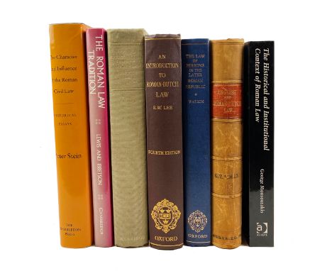 WATSON, A. The law of persons in the Later Roman Republic. 1967. Ocl. -- G.T. MORICE. English and Roman-Dutch law. 1903. Cont