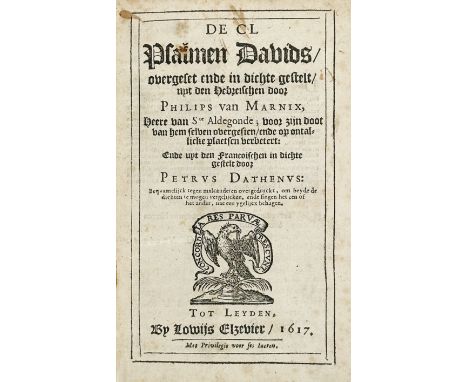 PSALMS -- MARNIX van St. ALDEGONDE, Ph. v. De CL Psalmen Davids overgeset ende in dichte gestelt uyt den Hebreischen door Phi