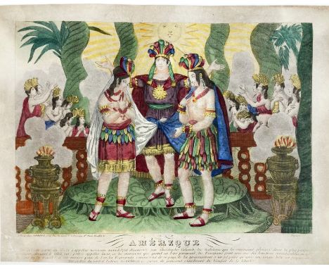 NORTH AMERICA -- "AMÉRIQUE. Lorsque cette partie du Globe (appellée nouveau monde) (…)". Paris, Codoni ainé, n.d. (c. 1830). 