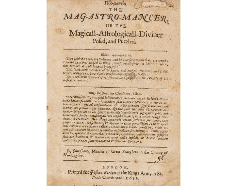 Gaule (John) Psy-mantia [graece], the Mag-Astro-Mancer, or the Magicall-Astrologicall-Diviner Posed, and Puzzled, first editi