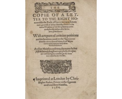 Mary Queen of Scots.- [Salisbury (Robert Cecil, Earl of)] The Copie of a Letter to the Right Honourable the Earle of Leyceste