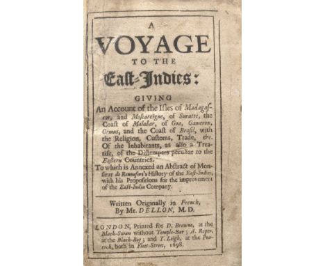 Voyages.- Dellon (Charles) A Voyage to the East-Indies: giving an Account of the Isles of Madagasca, and Mascareigne, of Sura