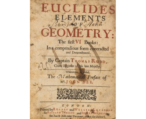 Mathematics.- Euclid. Euclides Elements of Geometry: The First VI Books: In a Compendious Form Contracted and Demonstrated, b