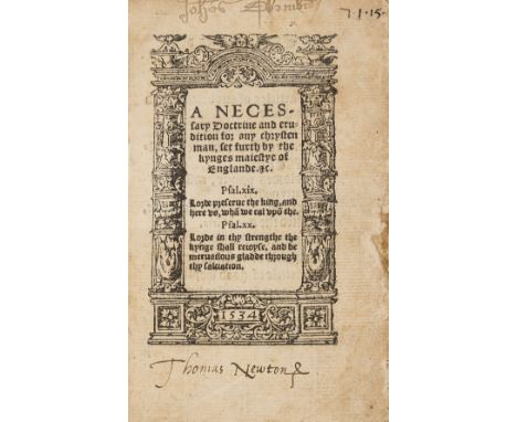 Henry VIII.- Necessary Doctrine and Erudition for Any Christen Man (A) Set Furthe by the Kynges Maiestie of Englande &amp;c.,