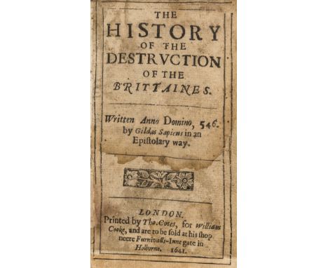 Unrecorded.- Gildas. The History of the Destruction of the Brittaines, [translated by Thomas Abington], title in double-rule 