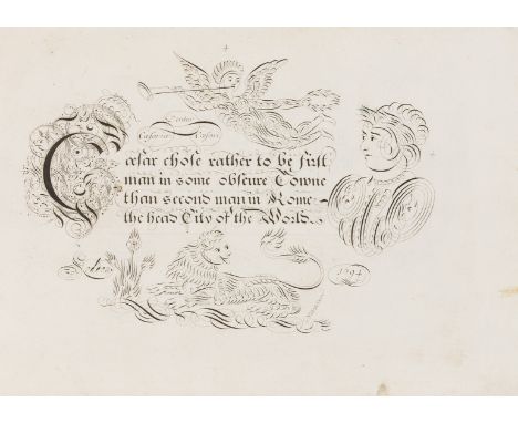 Calligraphy.- Seddon (John) The Pen-Mans Paradis both Pleasant &amp; Profitable; or, Examples of all ye usuall Hands of this 