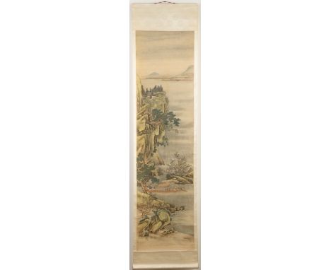 Set of four 20th century Chinese polychrome scroll paintings. Condition: Please contact us for a detailed condition report. P