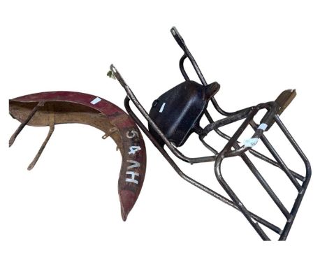 Vintage mud guard, oil tank and rear carrier for a motorbike