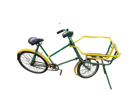 Vintage Bakers bike with basket frame and stand