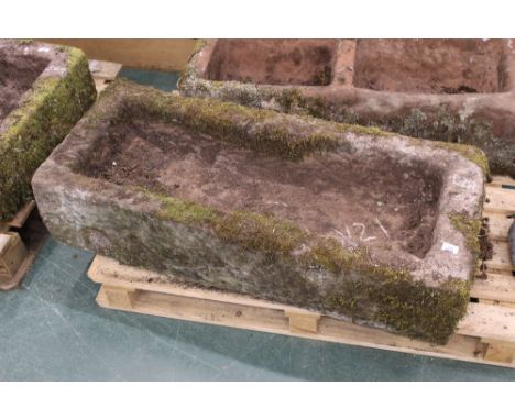 Large sandstone trough, 110 cm long, 46 cm wide, 25 cm high 