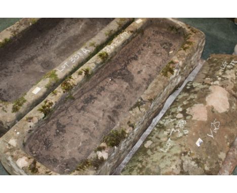 18th/19th century sandstone trough, 108 cm long, 34 cm wide, 23 cm high