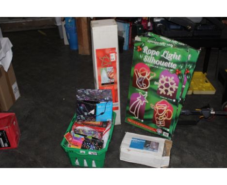 Collection of Christmas lights and light up decorations 