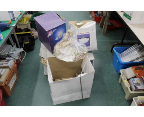 Five ceiling light fittings, boxed, un-used of various types 